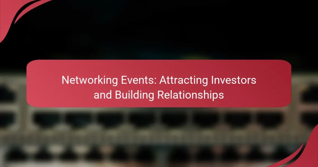 Networking Events: Attracting Investors and Building Relationships