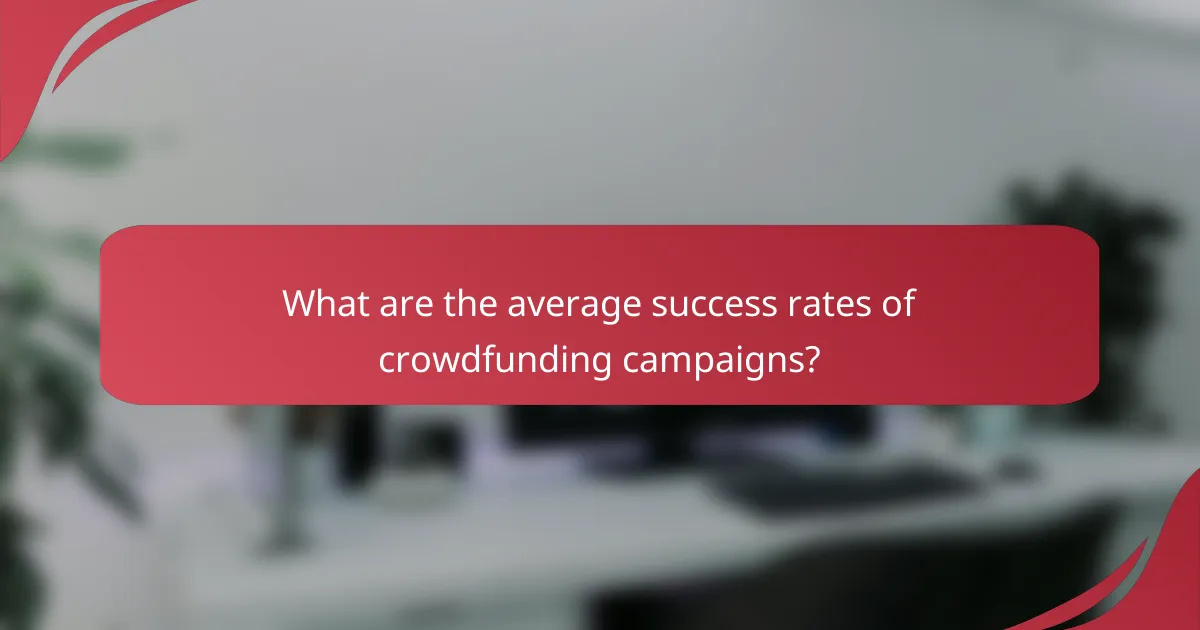 What are the average success rates of crowdfunding campaigns?