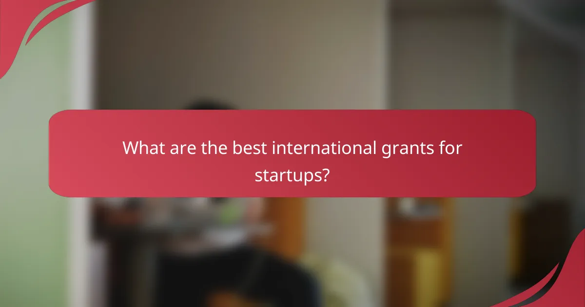What are the best international grants for startups?