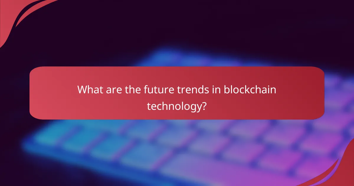What are the future trends in blockchain technology?