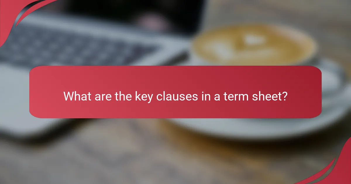 What are the key clauses in a term sheet?