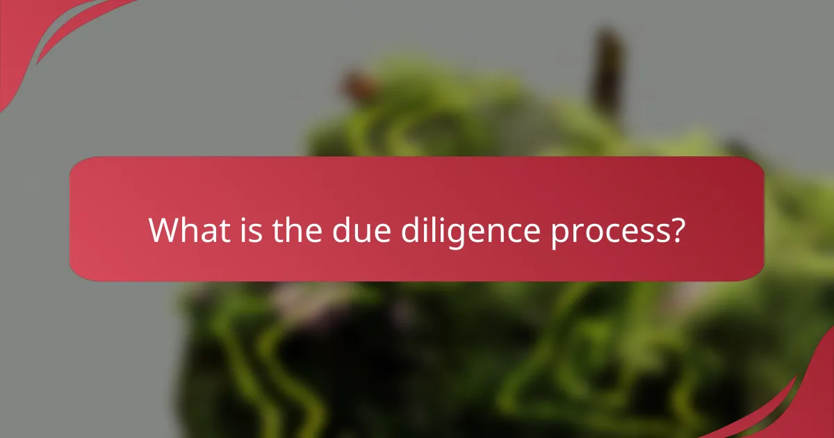 What is the due diligence process?