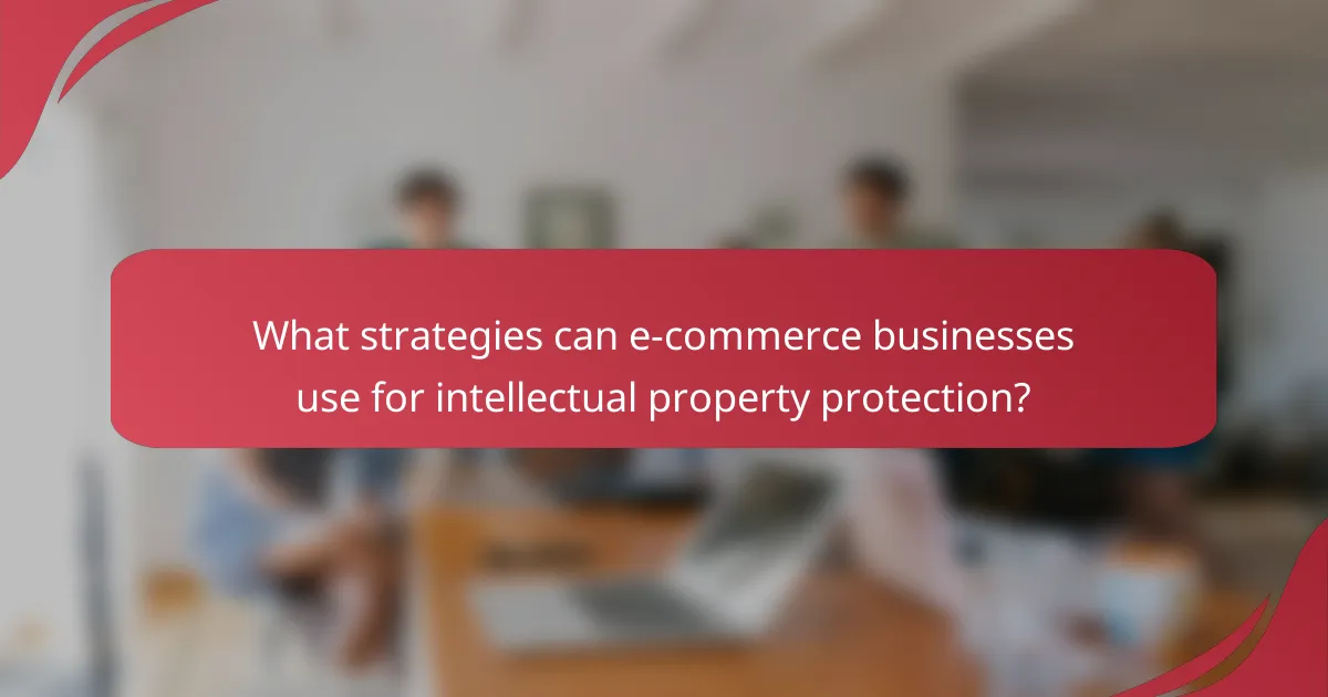What strategies can e-commerce businesses use for intellectual property protection?